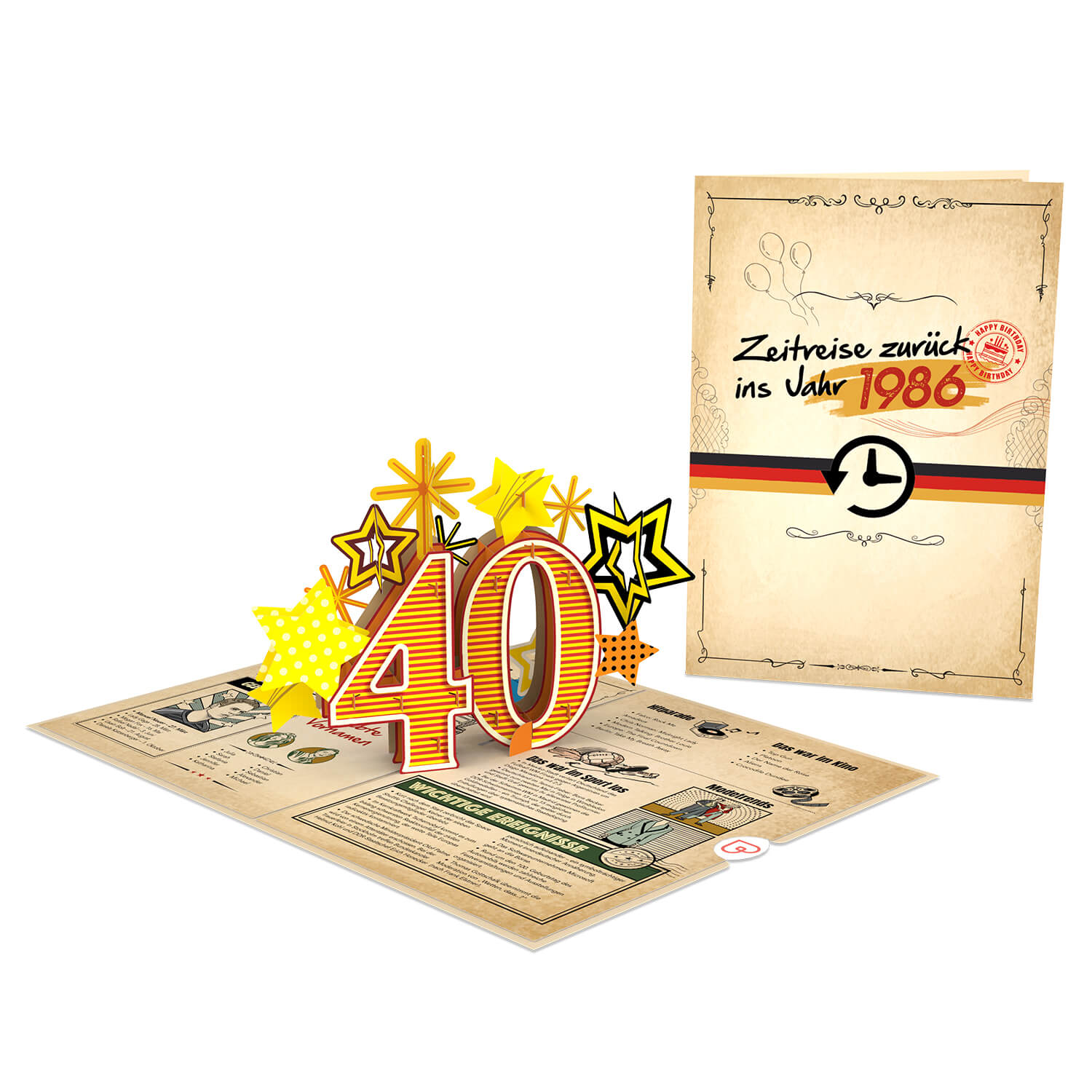 Zurück ins Jahr 1986 Pop-Up Karte