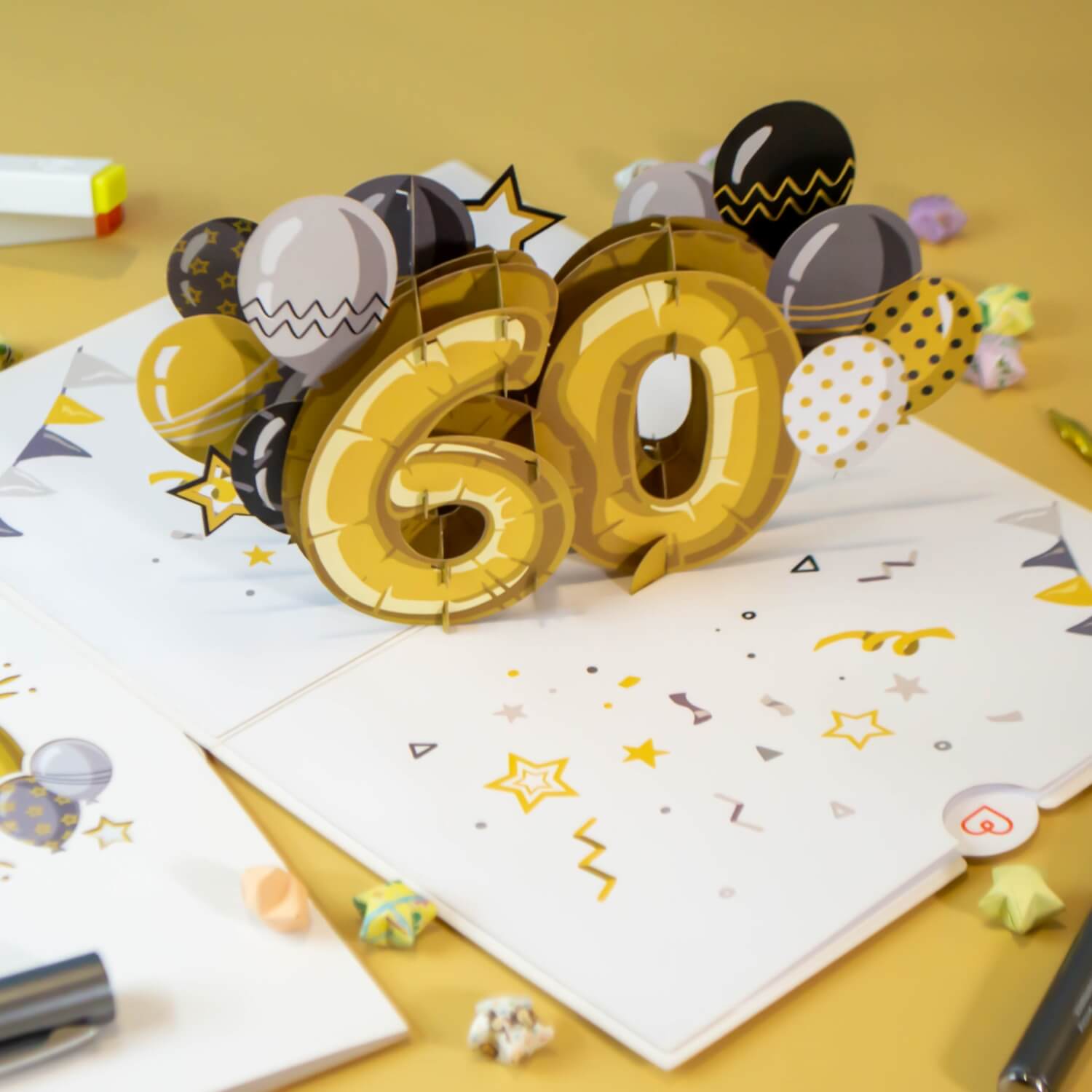 Carte pop-up 60e anniversaire