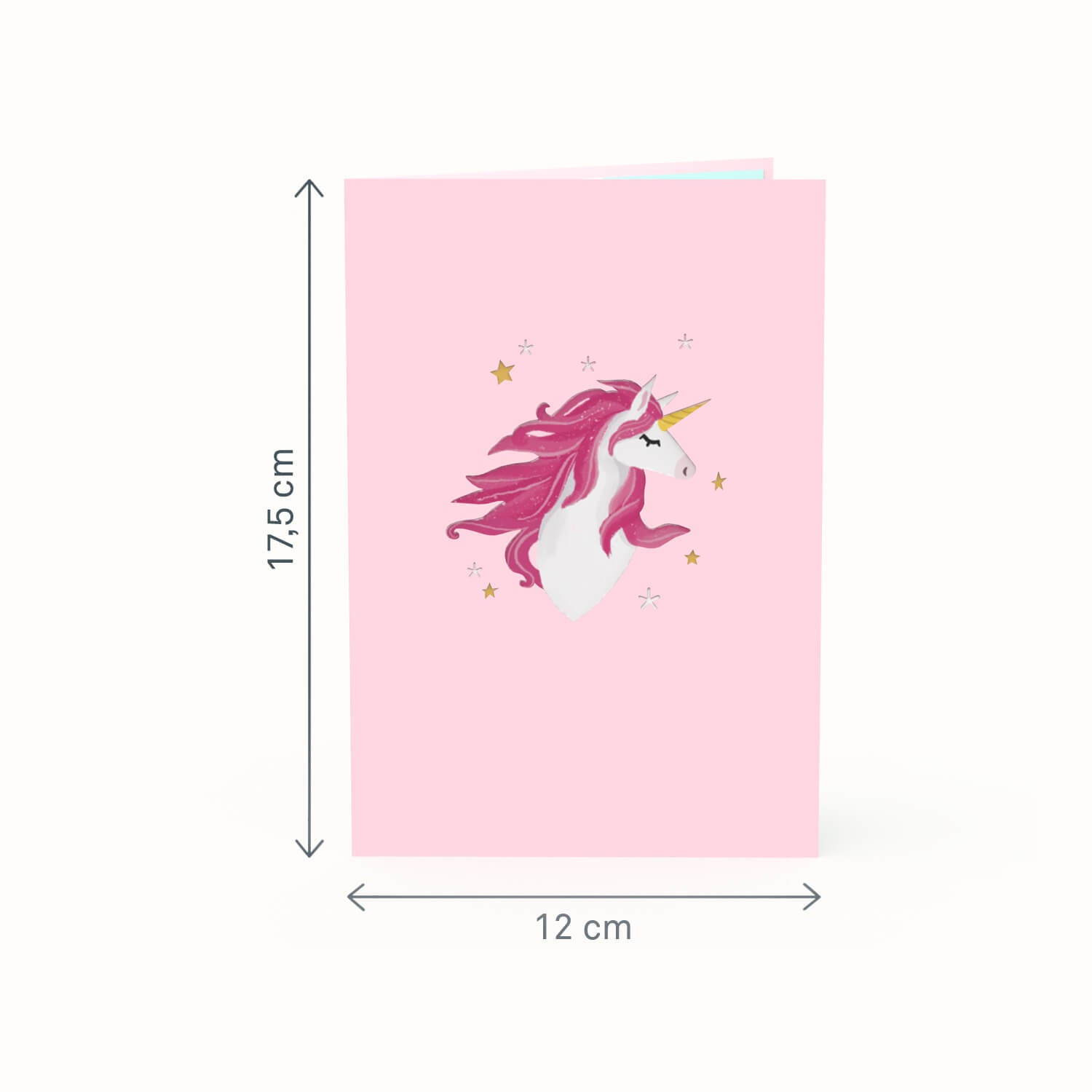 Carte pop-up Licorne avec arc-en-ciel