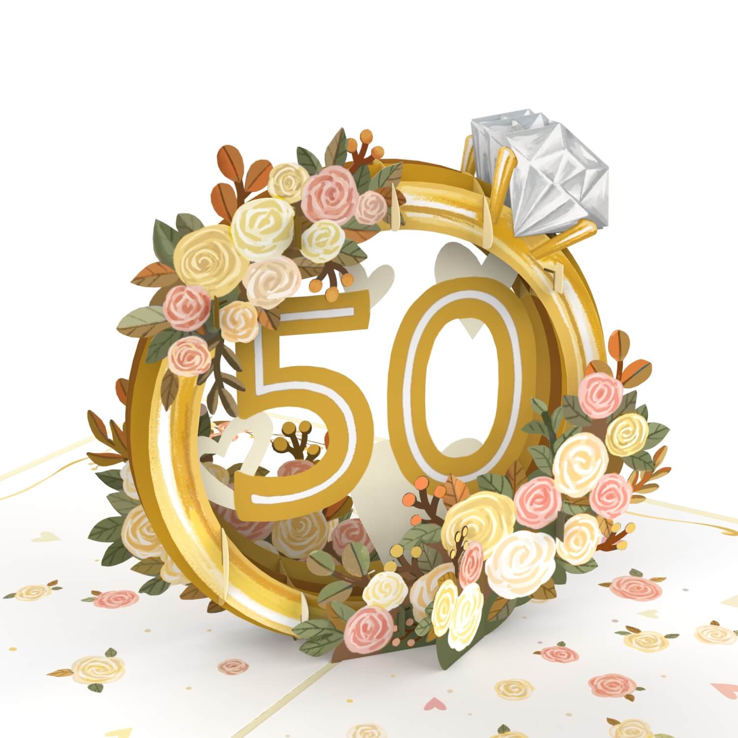 Goldene Hochzeit Pop-Up Karte