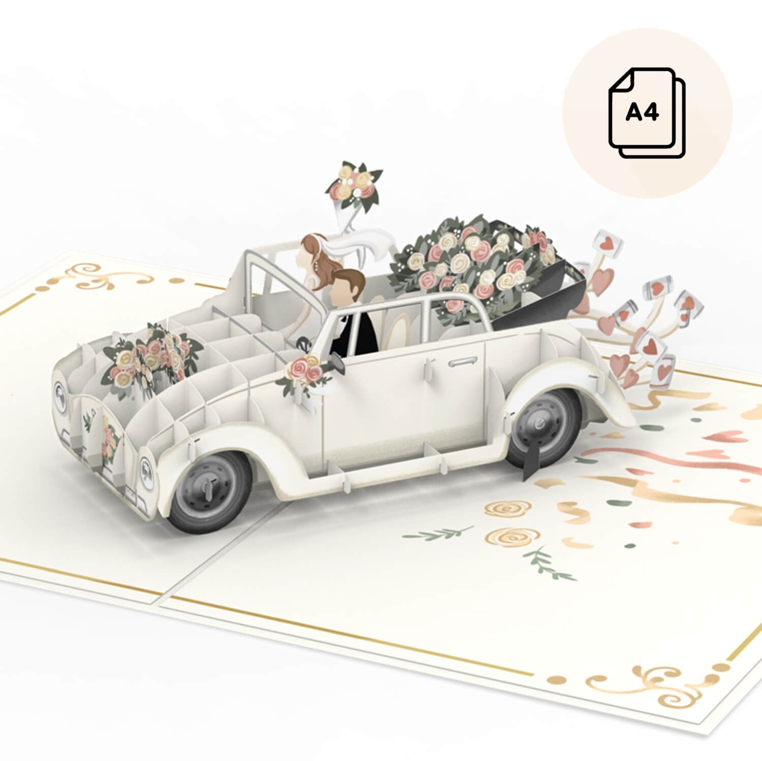 XXL Hochzeitsauto Pop-Up Karte