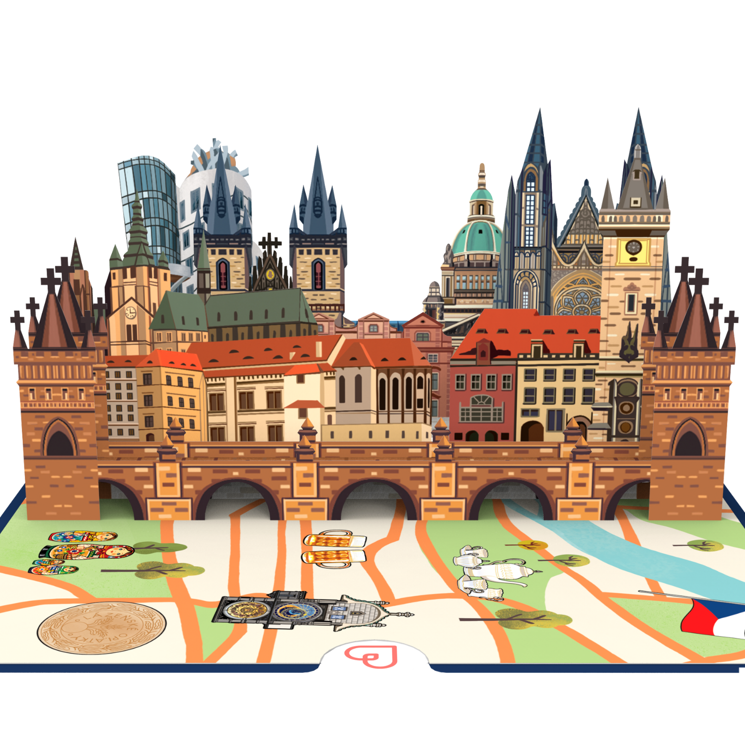 Prag Pop-Up Karte
