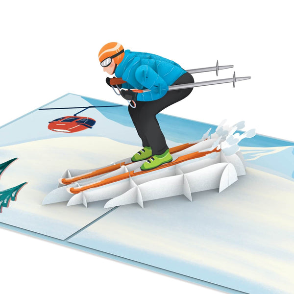 Skifahrer Pop-Up Karte