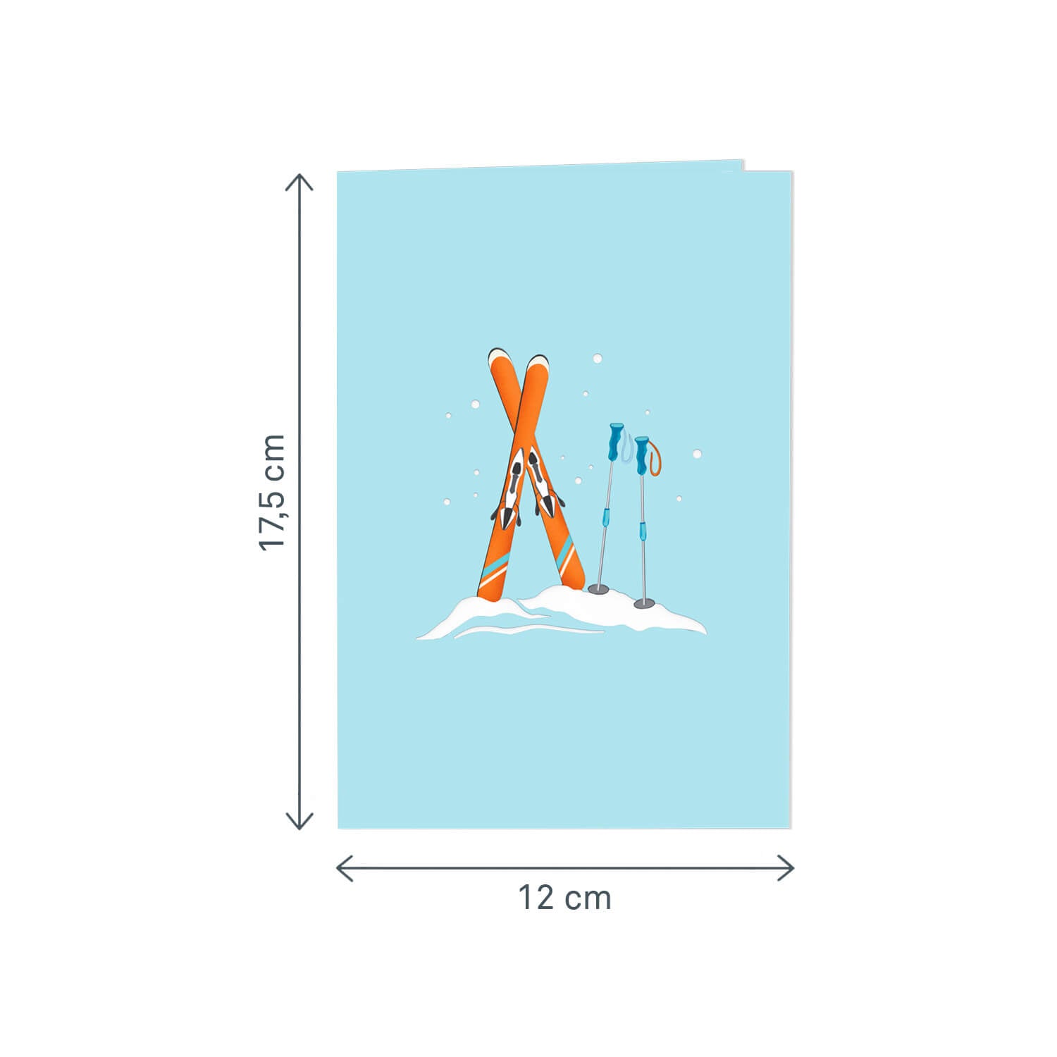 Skifahrerin Pop-Up Karte