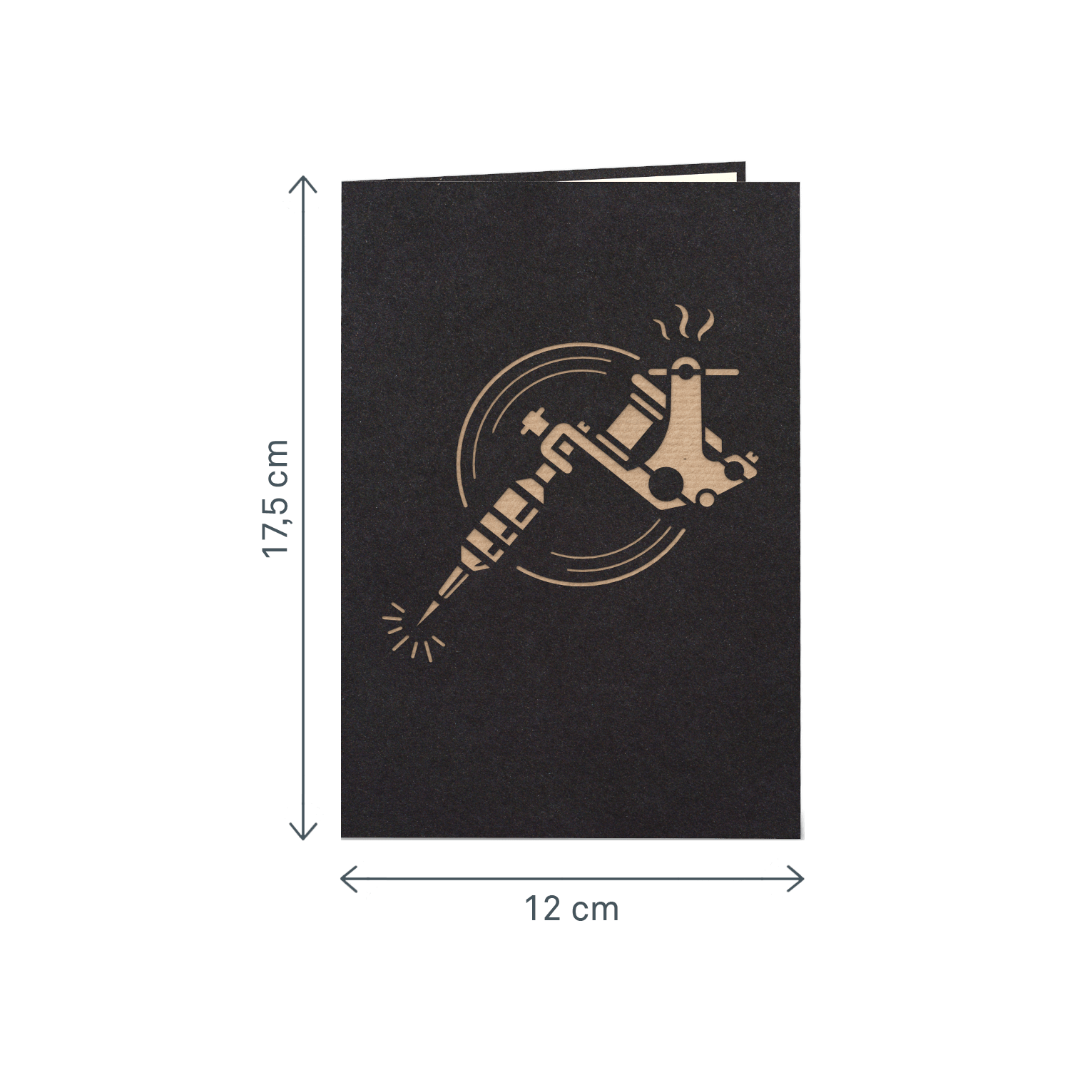 Carte pop-up machine à tatouer