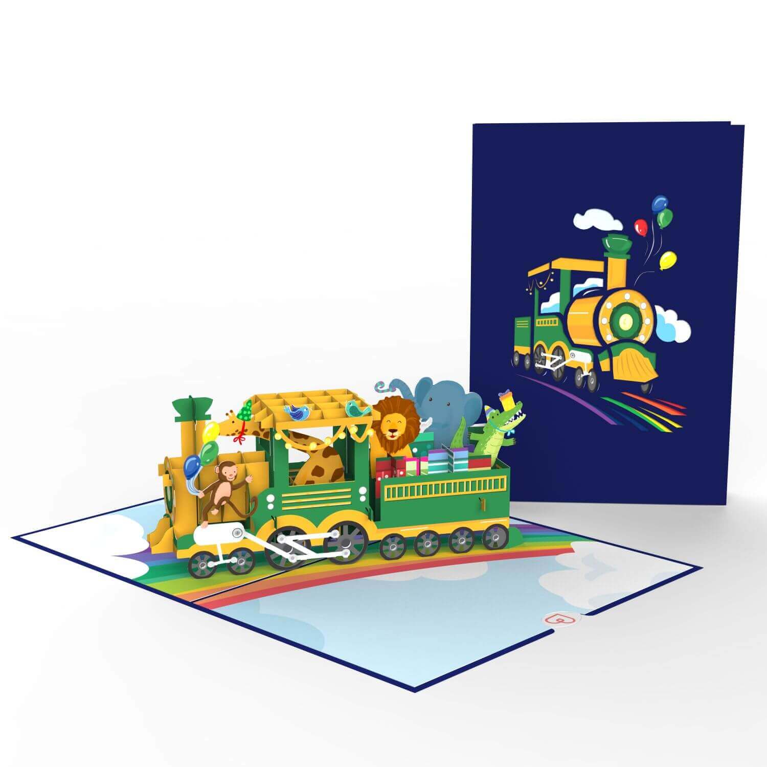 Carte pop-up train d'anniversaire
