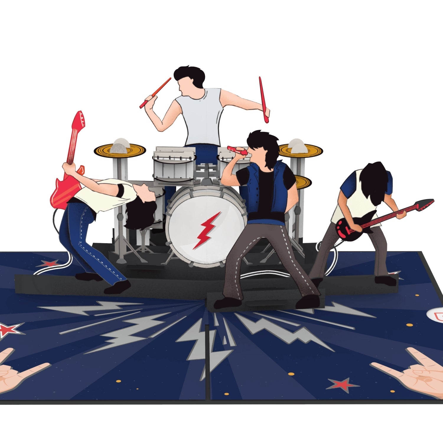 Carte Pop-Up Rock & Roll