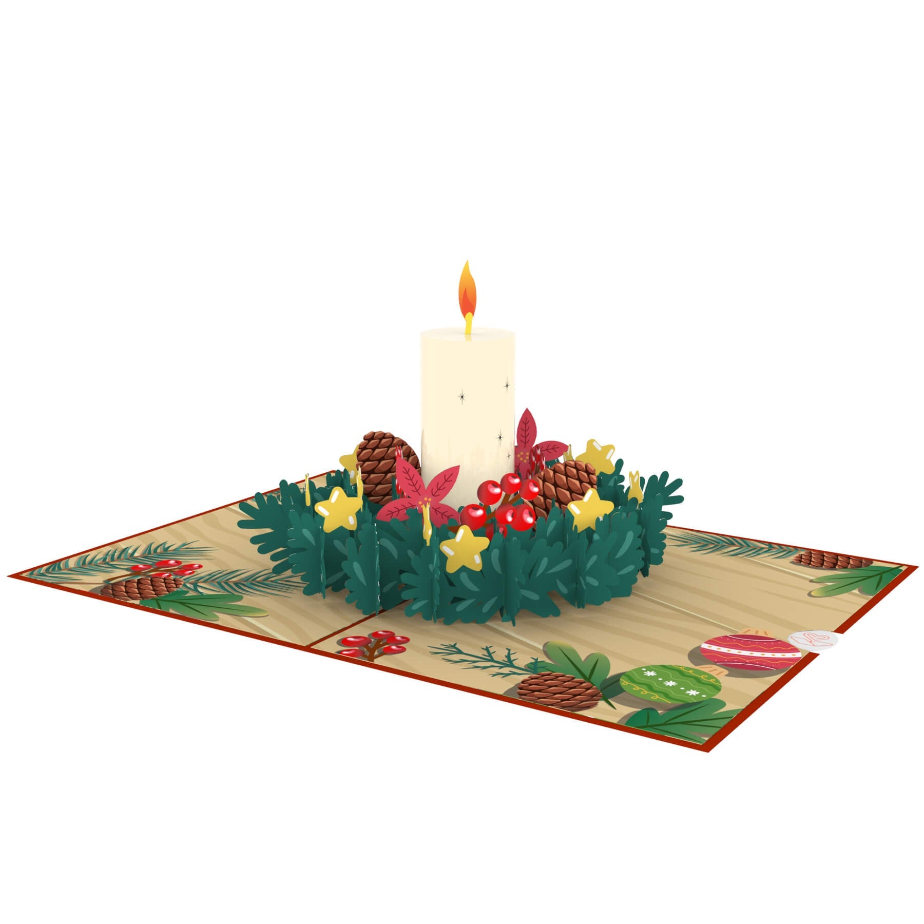 Carte pop-up couronne de l'Avent