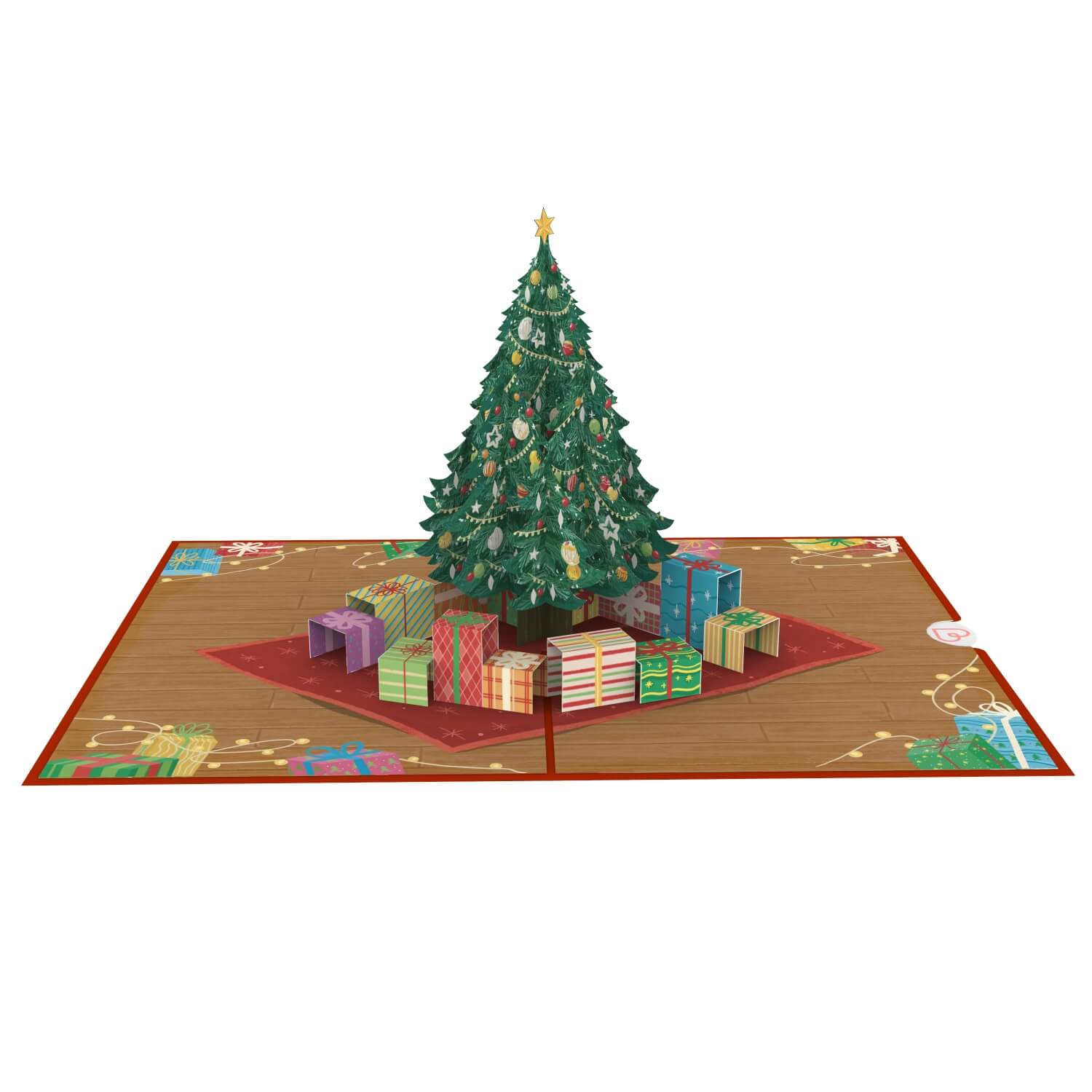 Sapin de Noël avec carte pop-up cadeaux