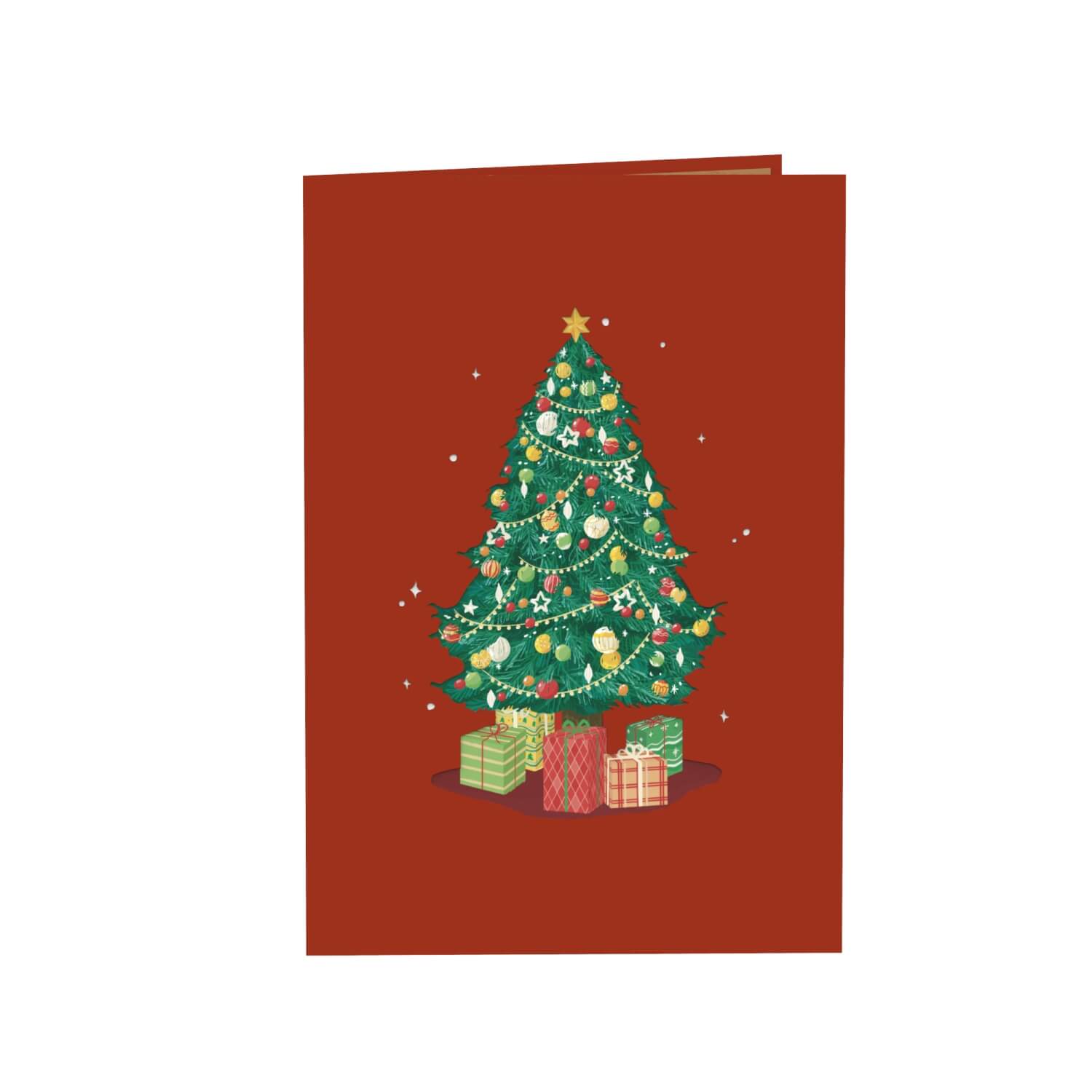 Sapin de Noël avec carte pop-up cadeaux