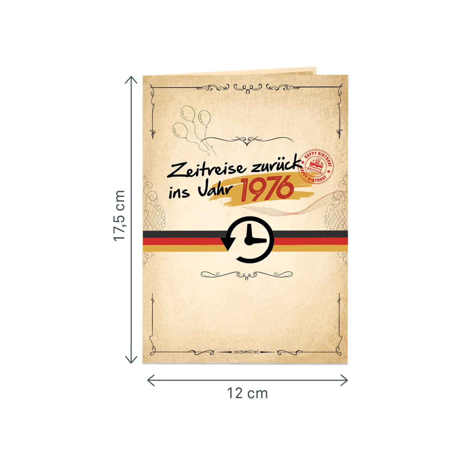 Zurück ins Jahr 1976 Pop-Up Karte