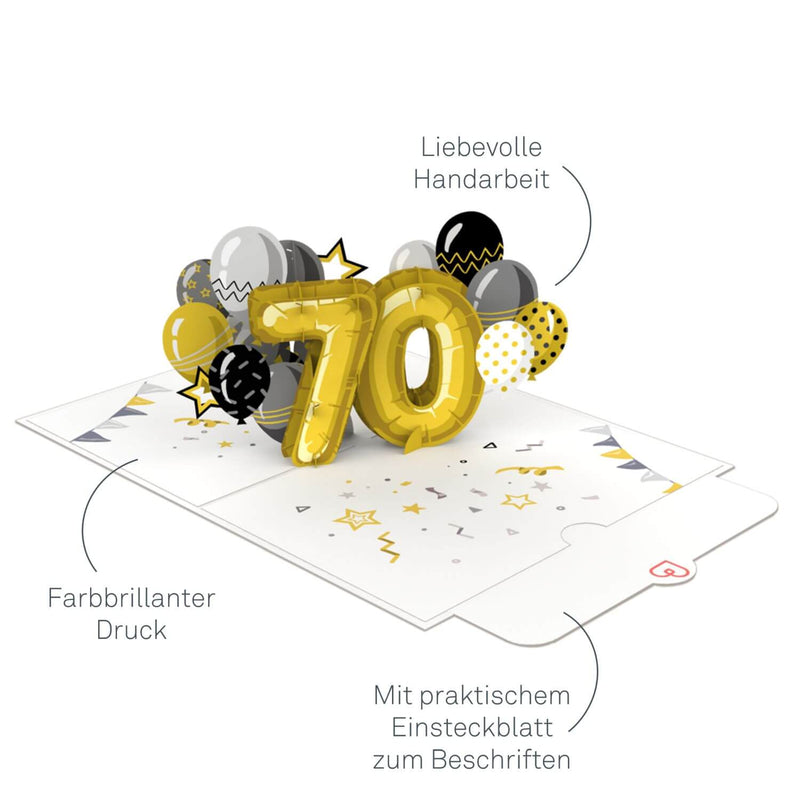 70. Geburtstag Pop-Up Karte