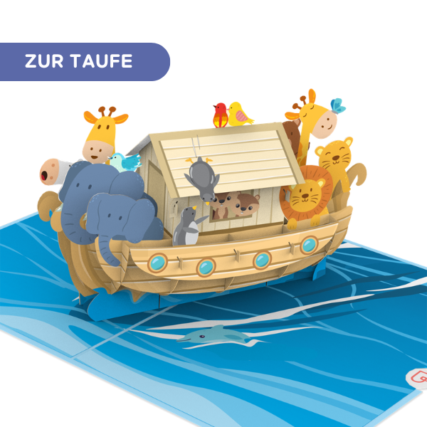 Arche Noah Pop-Up Karte Taufe