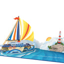 Auf zu neuen Abenteuern Segelschiff Pop-Up Karte