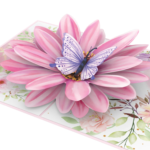 Carte pop-up fleur avec papillon