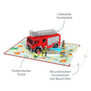 Feuerwehrauto Pop-Up Karte