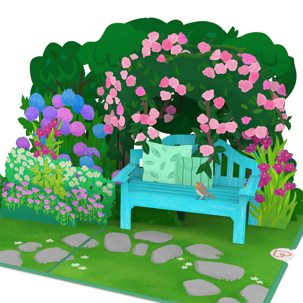 Garten mit Blumen Pop-Up Karte