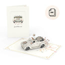 Carte pop-up voiture de mariage XXL
