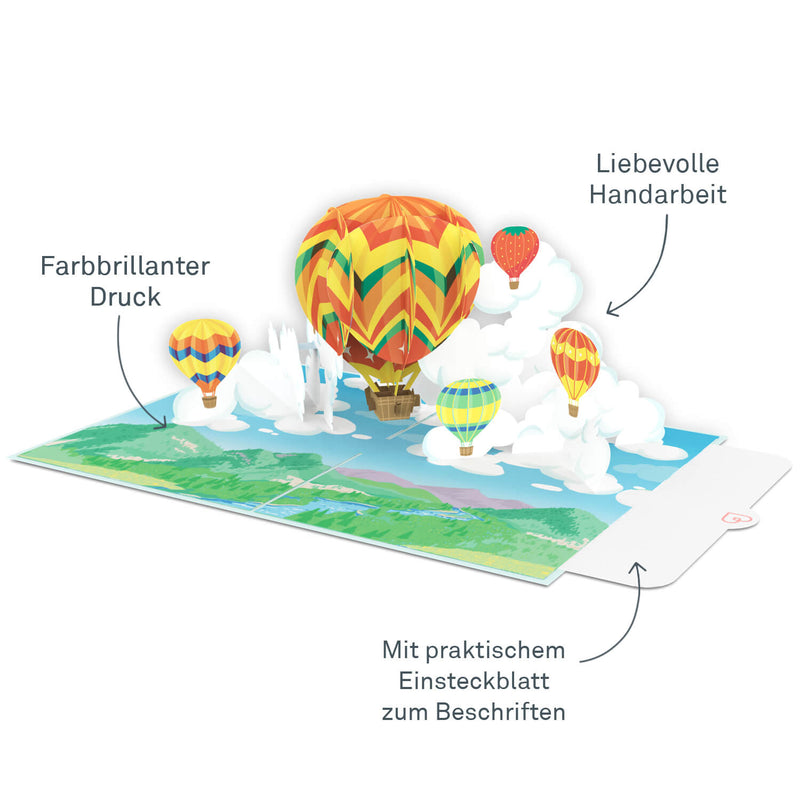 Heißluftballon Pop-Up Karte