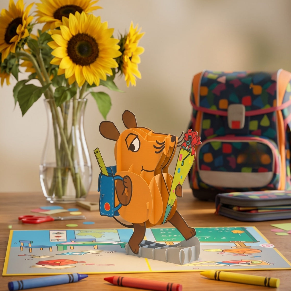 La carte pop-up de inscription scolaire Maus®