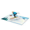 Carte pop-up skieur