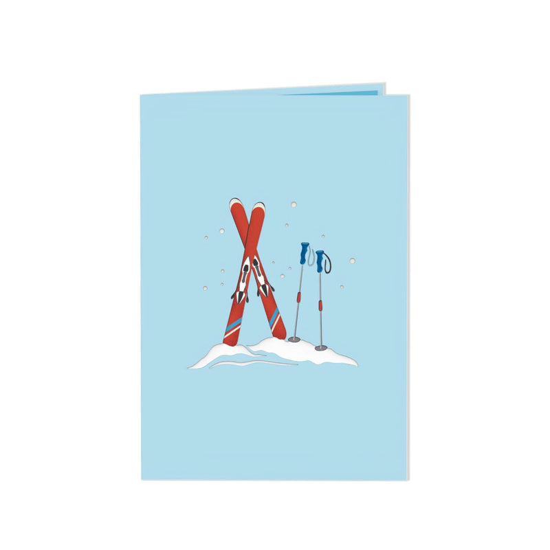 Carte pop-up skieur