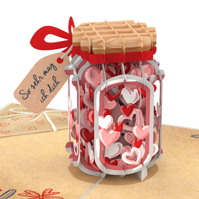 Carte pop-up Un verre plein d'amour