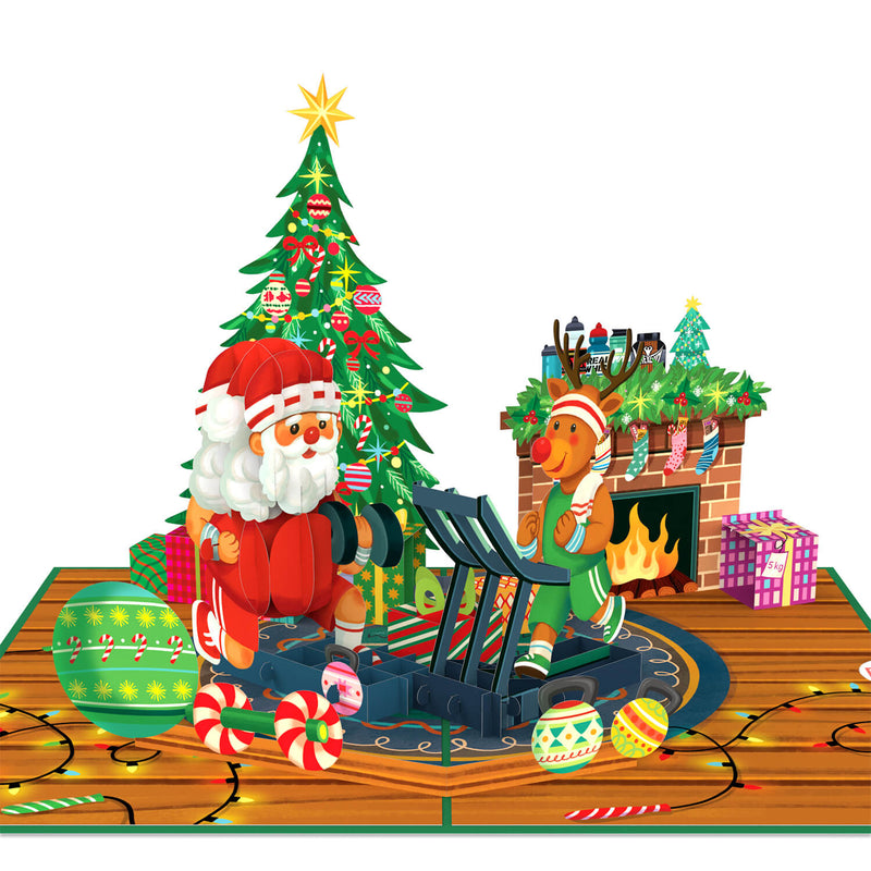 Merry Fitmas Pop-Up Karte
