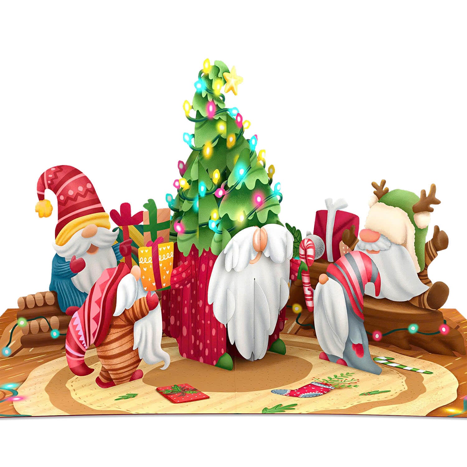 Weihnachtswichtel Pop-Up Karte