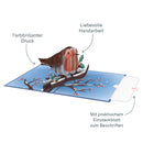 Rotkehlchen im Winter Pop-Up Karte