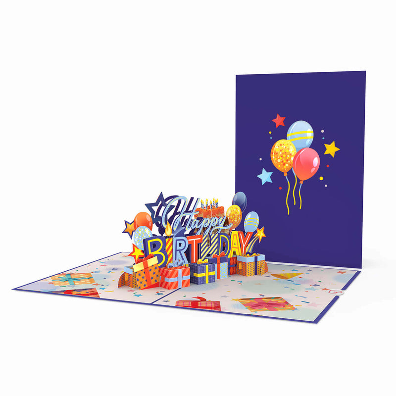 Carte Pop-Up Joyeux Anniversaire (Blau)