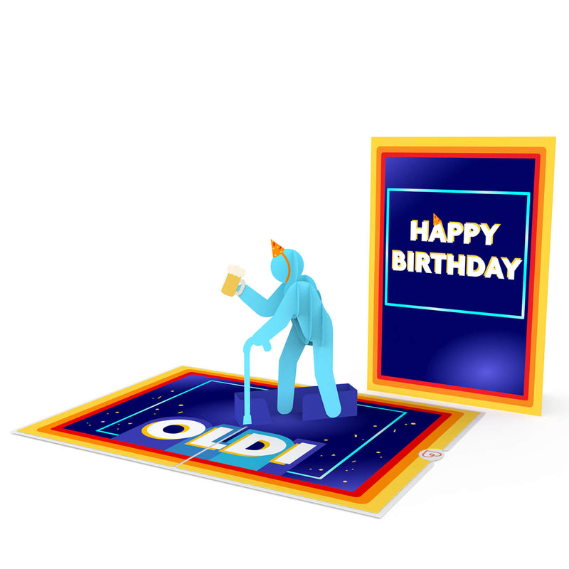 Joyeux anniversaire OLDI (Mann) Carte Pop-Up