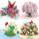 4er Set Pop-Up Karten "Blüten & Schmetterlinge"
