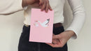 Carte pop-up cigogne et bébé (rose)