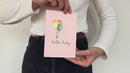 Carte pop-up bébé éléphant (rose)