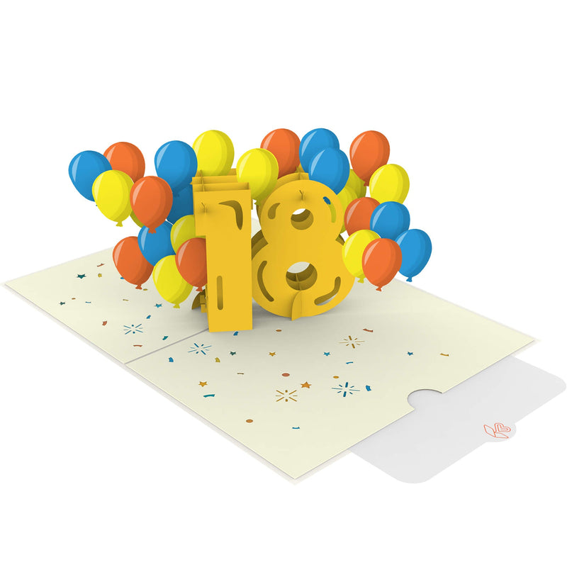 Carte pop-up 18ème anniversaire