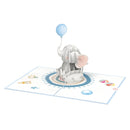 Baby-Elefant (Blau) Pop-Up Karte