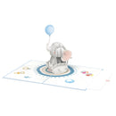 Baby-Elefant (Blau) Pop-Up Karte
