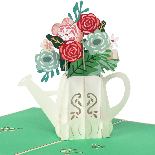 Carte pop-up Bouquet de fleurs dans un arrosoir