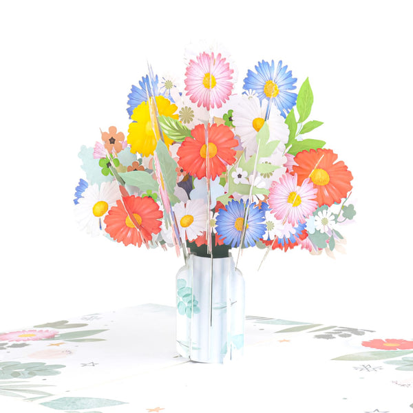 Carte pop-up Bouquet de marguerites