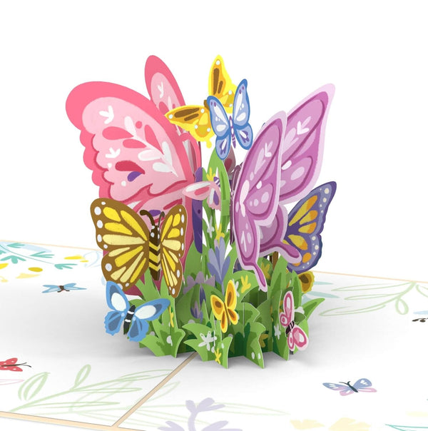 Carte pop-up papillons colorés