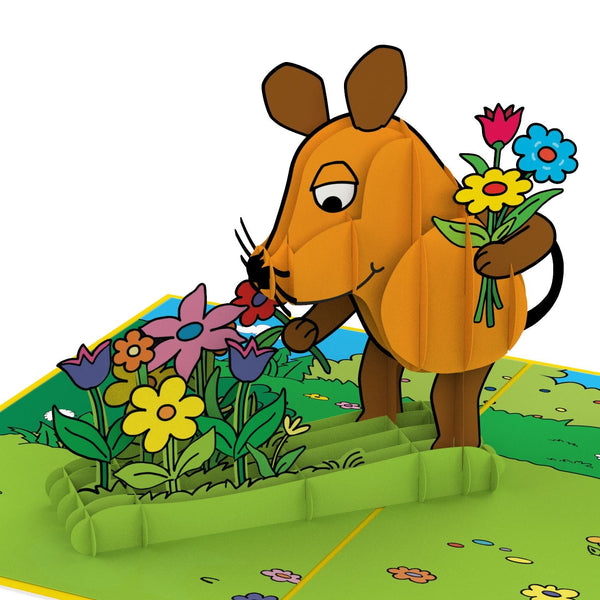 Carte pop-up de vœux florale The Mouse®