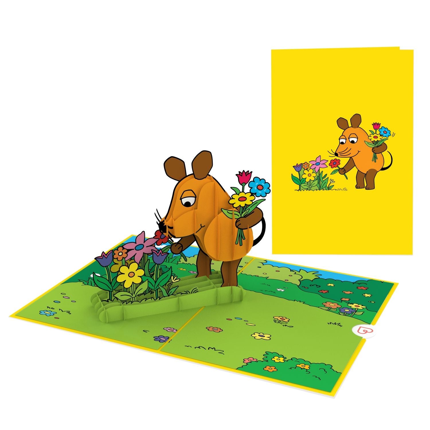 Carte pop-up de vœux florale The Mouse®