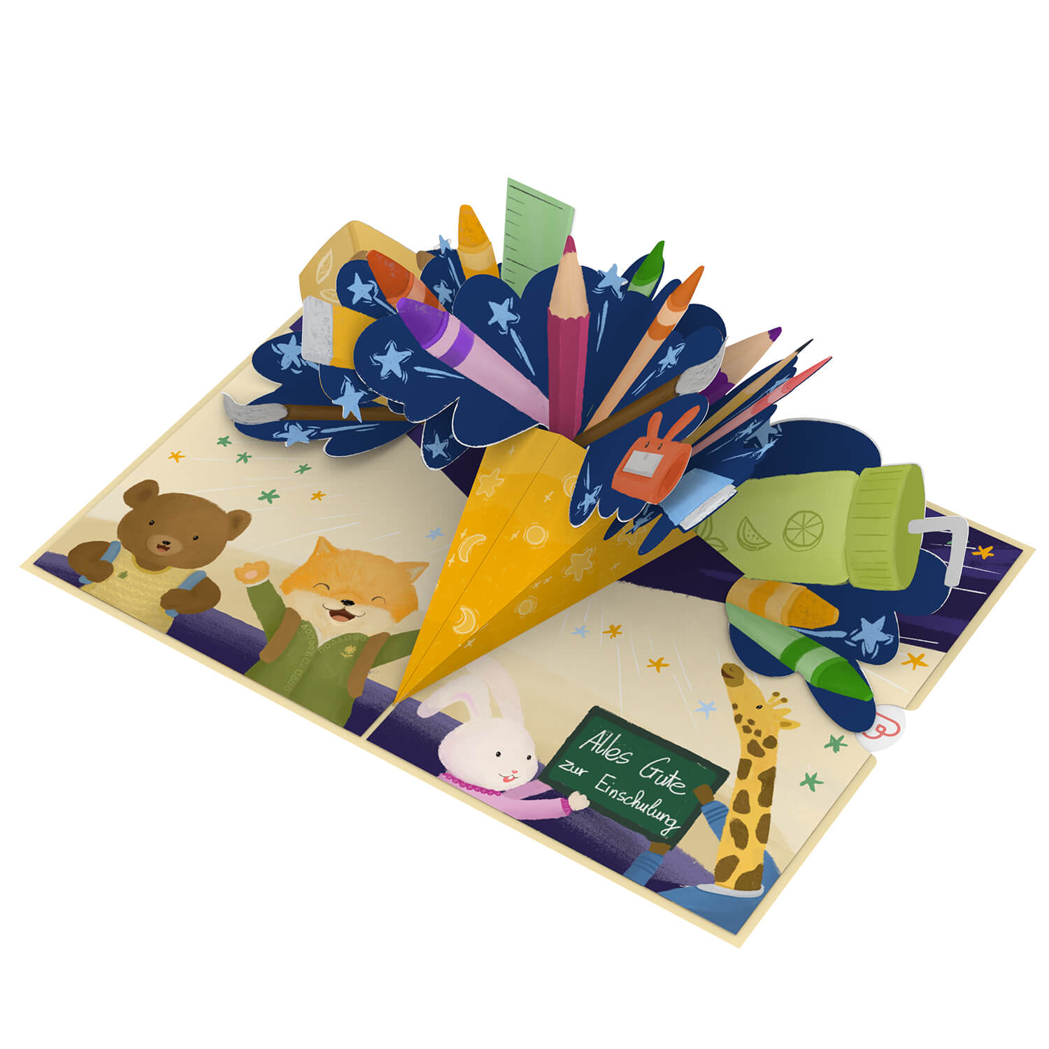 Carte pop-up cône scolaire