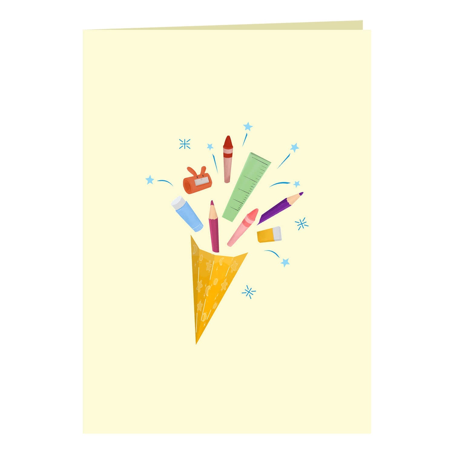 Carte pop-up cône scolaire