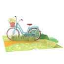 Carte pop-up Vélo avec fleurs