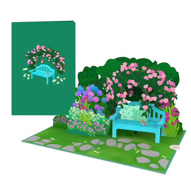 Garten mit Blumen Pop-Up Karte