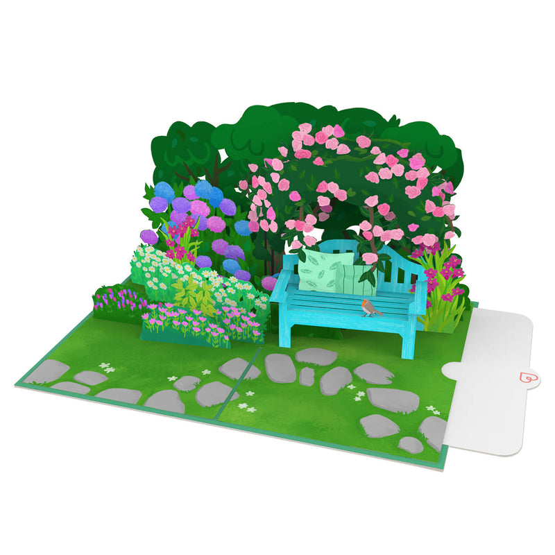 Garten mit Blumen Pop-Up Karte