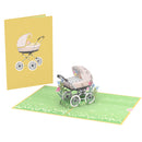 Kinderwagen mit Baby Pop-Up Karte