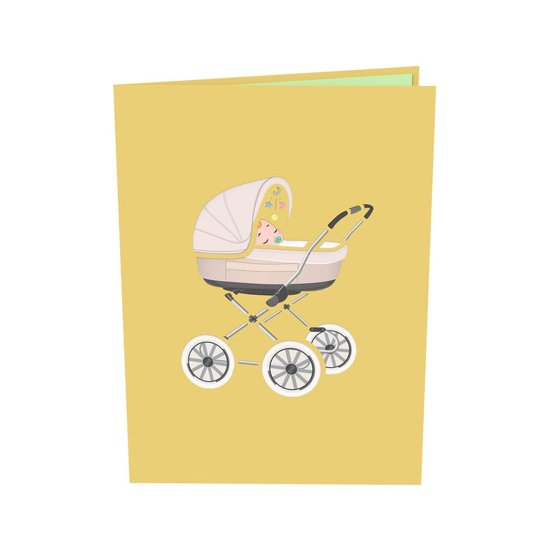 Poussette avec carte pop-up bébé